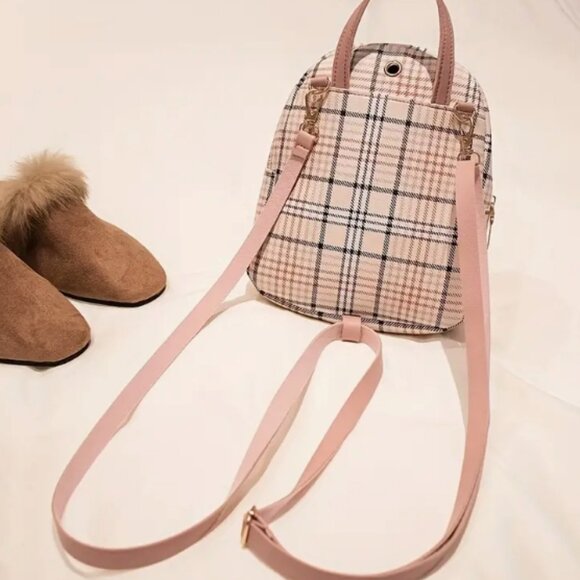 Plaid Pink Backpack - Picture 3 of 4